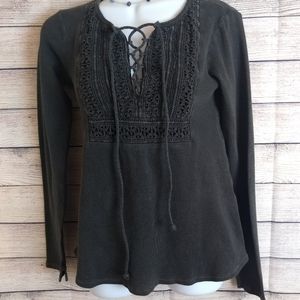 Lace up Lucky Brand top